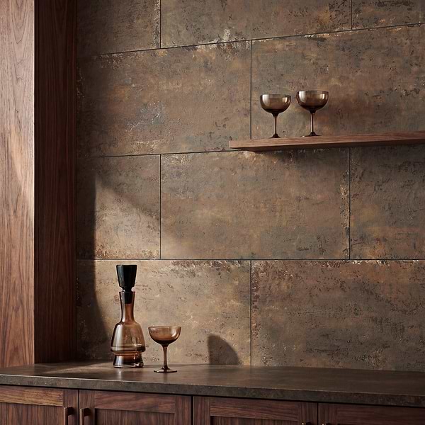 Portrait Copper 12x24 Matte Porcelain Tile in Bronze, View 3, open zoomed image