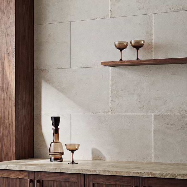 Portrait Ivory Beige 12x24 Matte Porcelain Tile in White, View 3, open zoomed image