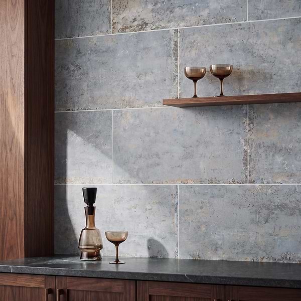 Portrait Ocean Blue 12x24 Matte Porcelain Tile in Blue Gray, View 3, open zoomed image