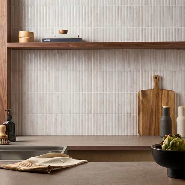 Curve Fluted White 6x12 3D Glossy Ceramic Tile