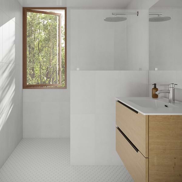 Serenity White 2" Hexagon Matte Porcelain Mosaic Tile