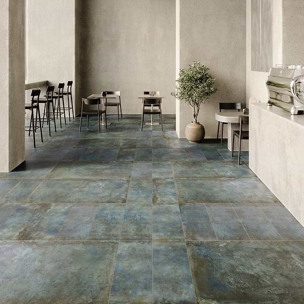 Flatiron 2.0 Aquamarine Green 12x24 Matte Porcelain Tile by Angela Harris in Green, View 3, open zoomed image