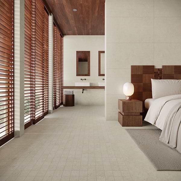 Corretta Sand Beige 3x3 Matte Porcelain Mosaic Tile in Sand, Beige, View 3, open zoomed image