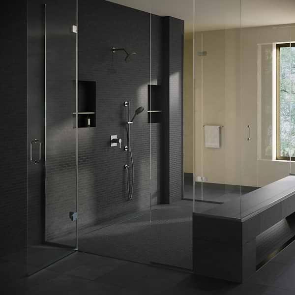Portrait Black 2" Hex Matte Mosaic Tile in Black, View 3, open zoomed image