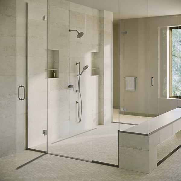 Portrait Ivory Beige 2" Hex Matte Mosaic Tile in White, View 3, open zoomed image