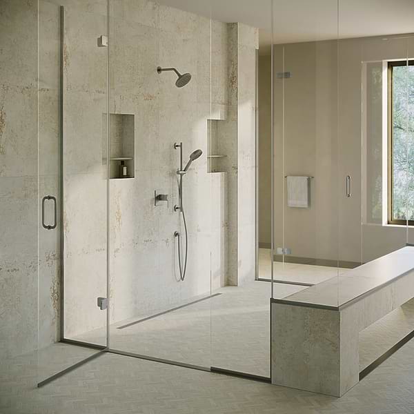 Portrait Ivory Beige 24x24 Matte Porcelain Tile in White, View 3, open zoomed image