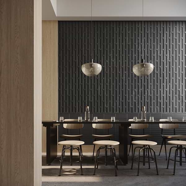 Arlo Antique Black 3x11 3D Textured Matte Ceramic Tile