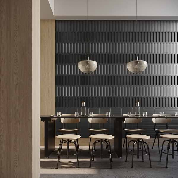 Arlo Black 3x11 3D Matte Ceramic Tile