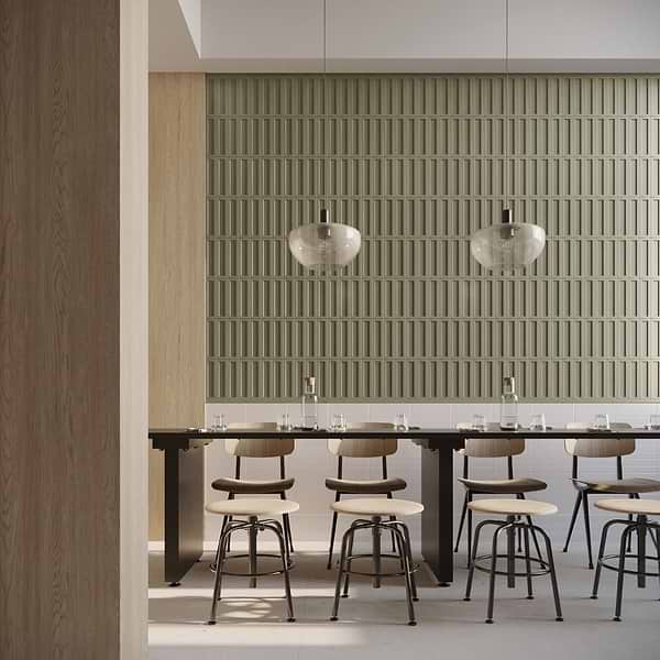 Arlo Green 3x11 3D Matte Ceramic Tile