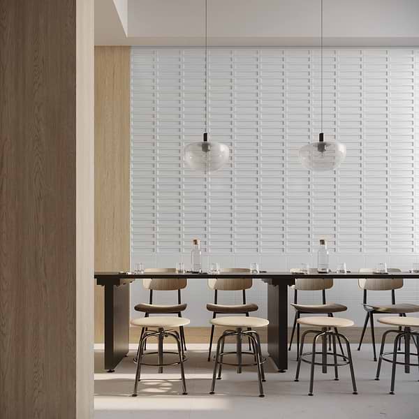 Arlo White 3x11 3D Matte Ceramic Tile