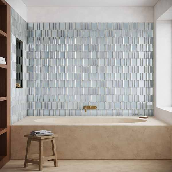 Kinro River Blue 6x6 Polished Porcelain Tile in Blue, View 3, open zoomed image