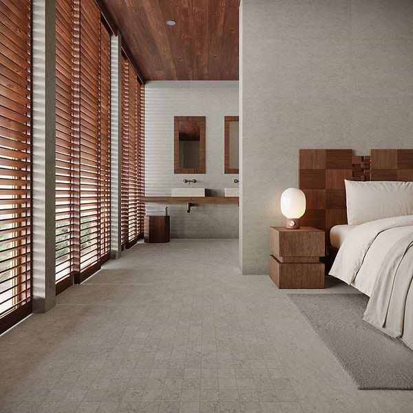Corretta Warm Gray 3x3 Matte Porcelain Mosaic Tile in Gray, View 3, open zoomed image
