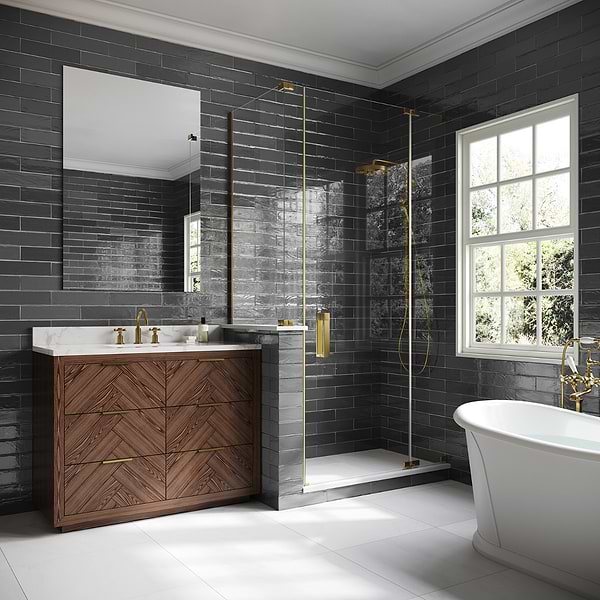Lancaster Driftwood Gray 3x12 Polished Ceramic Wall Tile