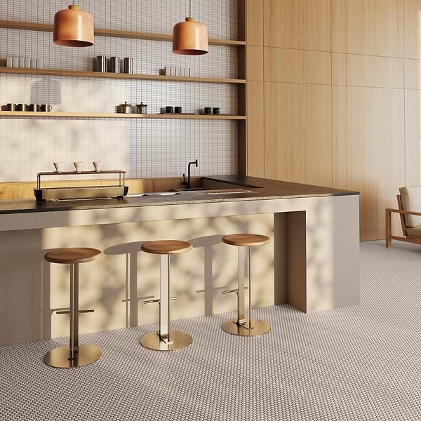 Serenity Taupe Gray 1" Penny Round Matte Porcelain Mosaic Tile