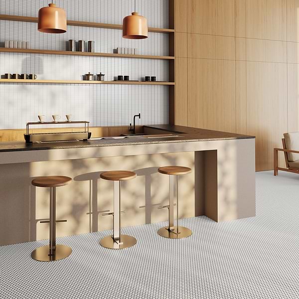 Serenity White 1" Penny Round Matte Porcelain Mosaic Tile