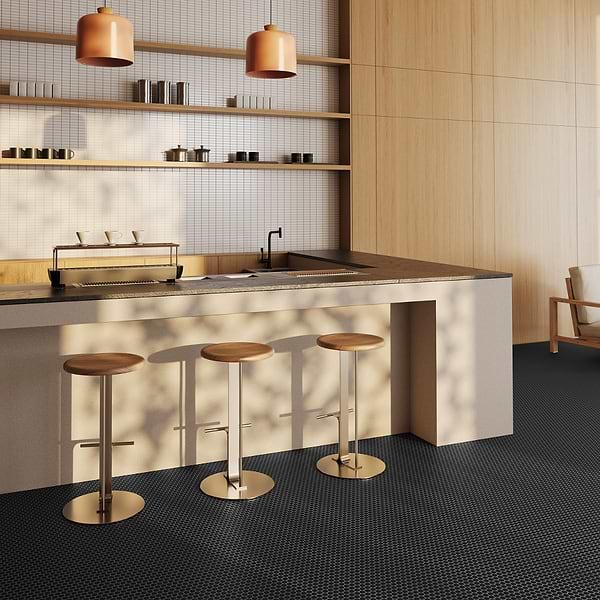 Serenity Black 1" Penny Round Matte Porcelain Mosaic Tile