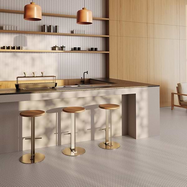 Serenity Taupe Gray 1" Penny Round Polished Porcelain Mosaic Tile