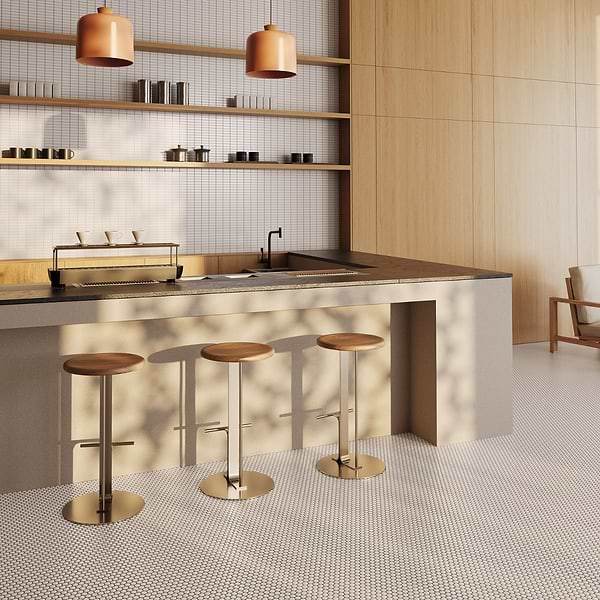 Serenity Pearl Beige 1" Penny Round Polished Porcelain Mosaic Tile
