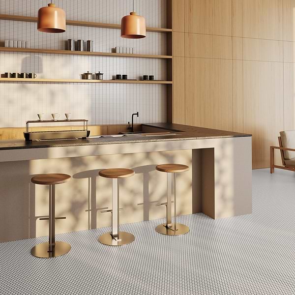 Serenity White 1" Penny Round Polished Porcelain Mosaic Tile