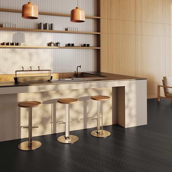 Serenity Black 1" Penny Round Polished Porcelain Mosaic Tile