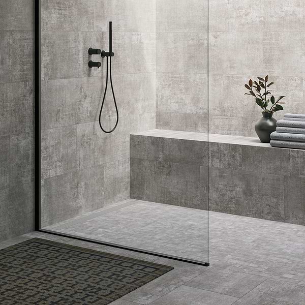 Basic Cement Ash Gray 12X24 Matte Porcelain Tile in Ash Gray, View 3, open zoomed image