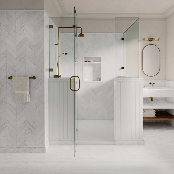 Bianco Carrara 1x6 Stacked Polished Marble Mosaic Tile