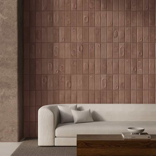 Telos Earth Brown 4x12 Terracotta Look Matte Ceramic Tile in Brown, View 3, open zoomed image