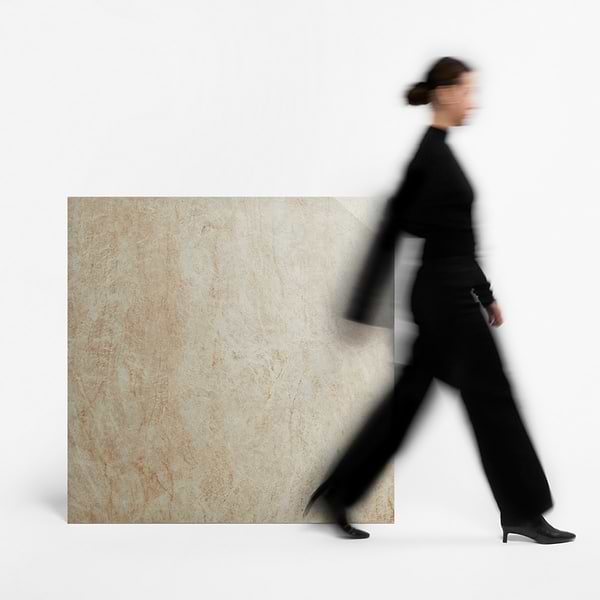 Grand Taj Mahal Fawn Beige 48x48 Stone Look Polished Porcelain Tile in Beige, View 3, open zoomed image