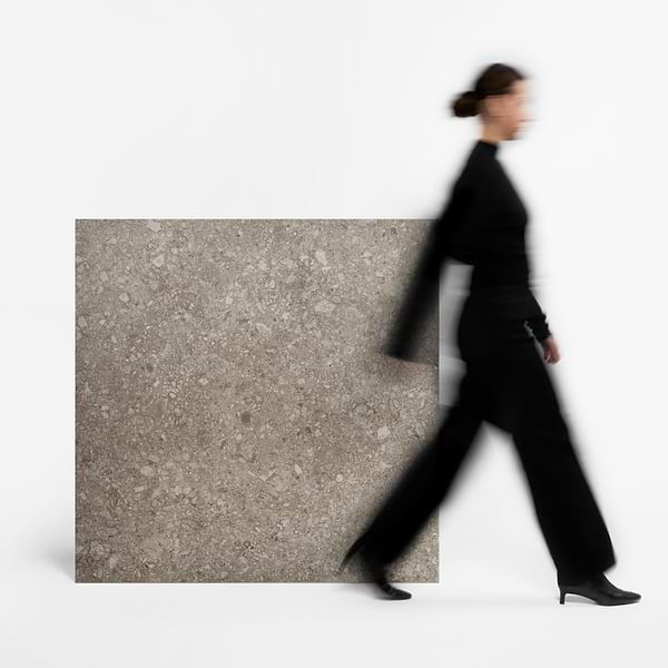 Rizo Taupe Gray 48x48 Terrazzo Look Matte Porcelain Tile