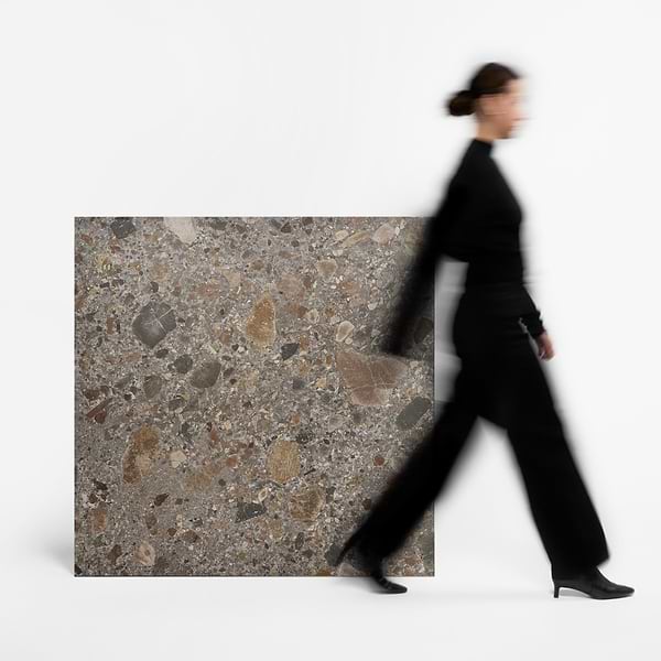 Rizo Fossil Gray 48x48 Terrazzo Look Matte Porcelain Tile