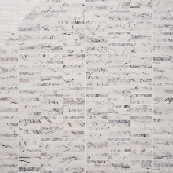 Lilac Premium 1x6 Stacked Polished Marble Mosaic TIle