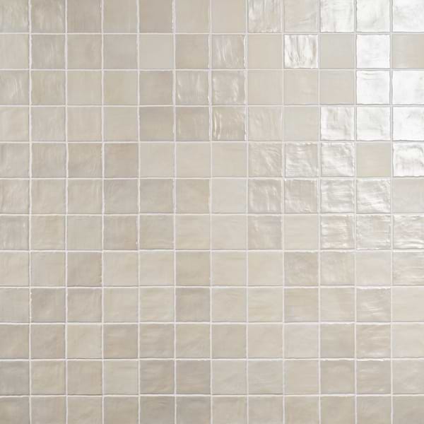Montauk Sand Dune Beige 4x4 Mixed Finish Ceramic Tile in Cream, View 4, open zoomed image