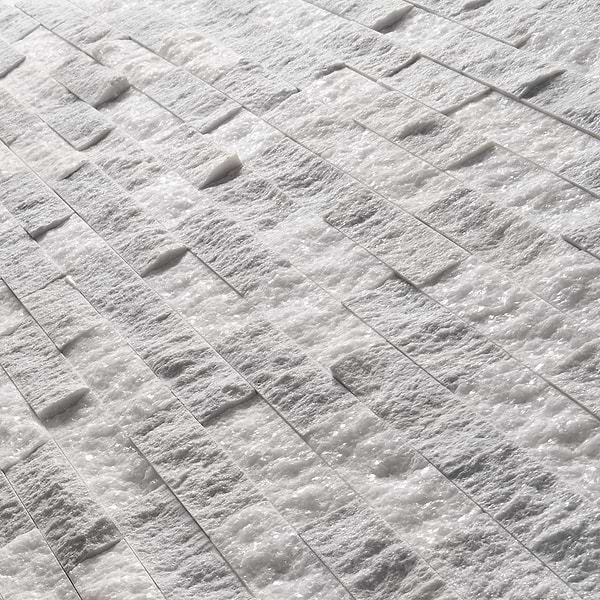 Tenerife Glacier Gray 6x24 Splitface Marble Stacked Stone Tile