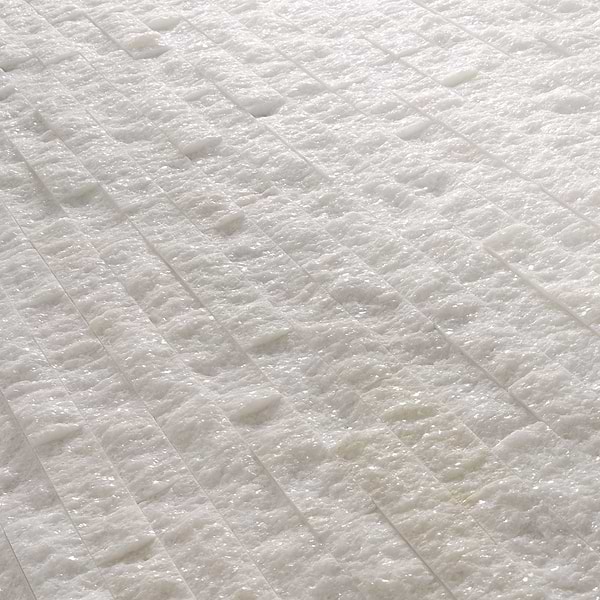 Tenerife Glacial White 6x24 Splitface Marble Stacked Stone Tile