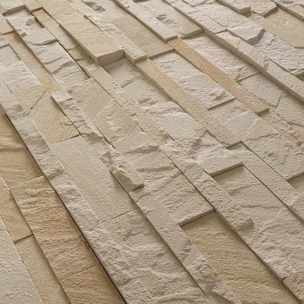 Tenerife Portland Beige 6x24 Splitface Sandstone Stacked Stone Tile