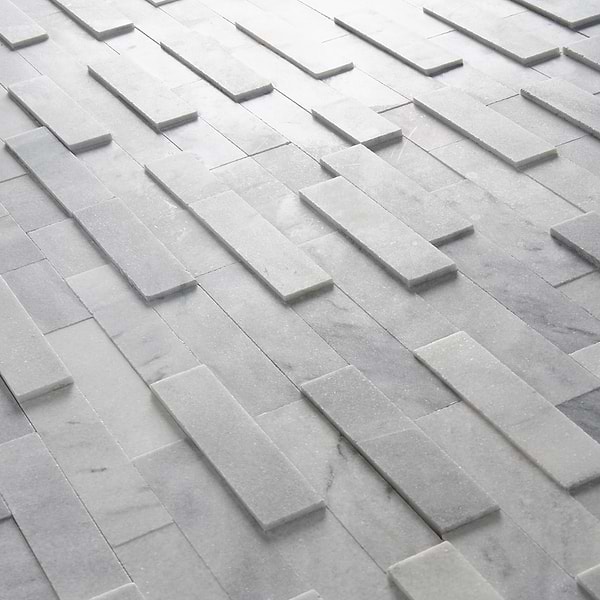 Tenerife Bianco Gris 6x24 Honed Marble Stacked Stone Tile