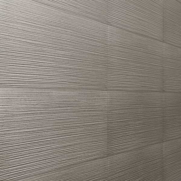 Caldaria Pleated Smoke Gray 24x48 Textured Matte Porcelain Tile