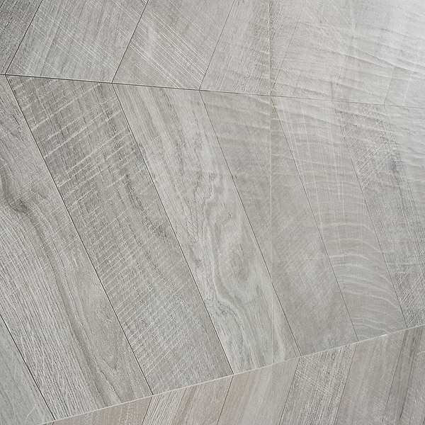 Kenridge Chevron Gray 24x48 Wood Look Matte Porcelain Tile