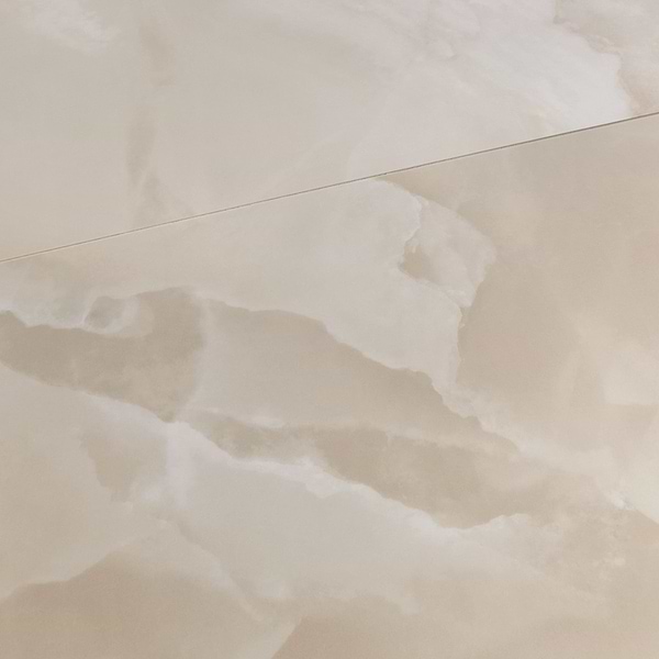 Harmonyx Coconut White 48x48 Onyx Look Satin Porcelain Tile in Warm White, View 3, open zoomed image