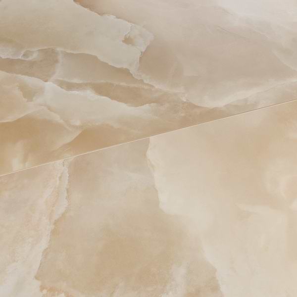 Harmonyx Champagne Beige 48x48 Onyx Look Satin Porcelain Tile in Beige, View 3, open zoomed image