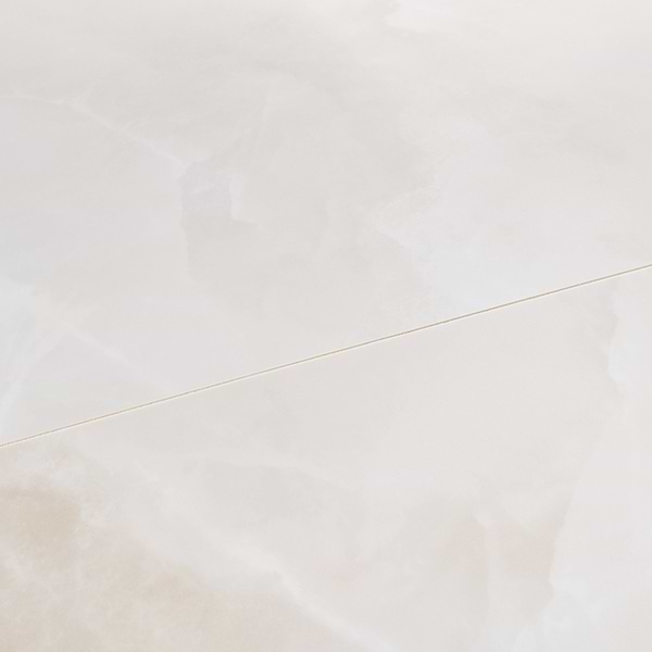 Harmonyx Vanilla White 48x48 Onyx Look Satin Porcelain Tile in Warm White, View 3, open zoomed image
