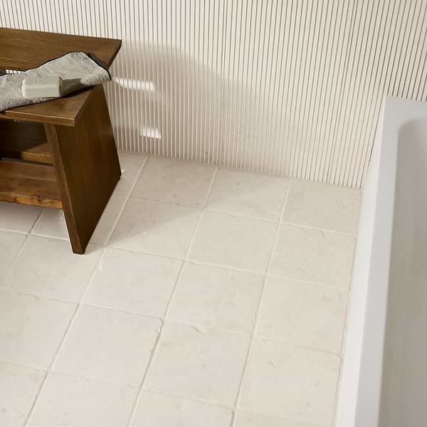 Bianco Perlino 8x8 Tumbled Marble Tile