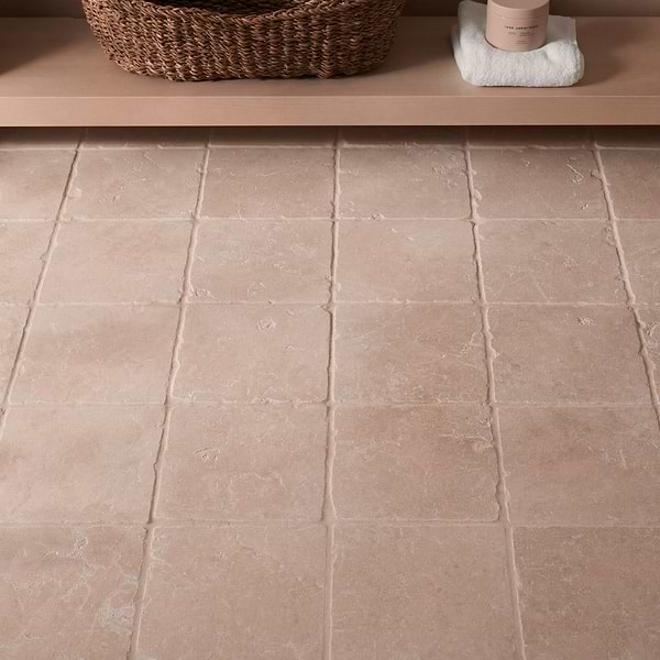 Rosa Perlino 8x8 Tumbled Marble Tile