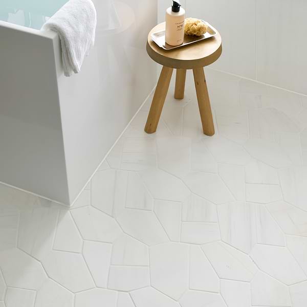 Nature Organica White Dolomite Honed Marble Mosaic Tile