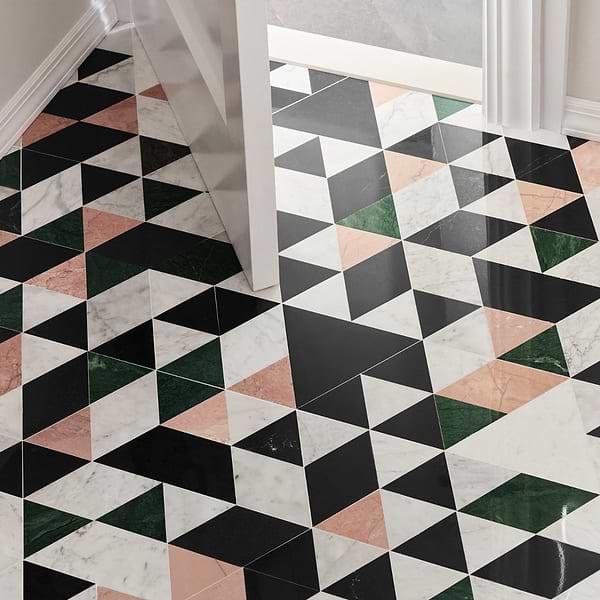 Prism Rosa Pink Polished Marble Mosaic Tile