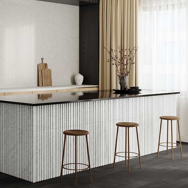 Stonework Barcode Alaska White 12x24 3D Polished Marble Tile