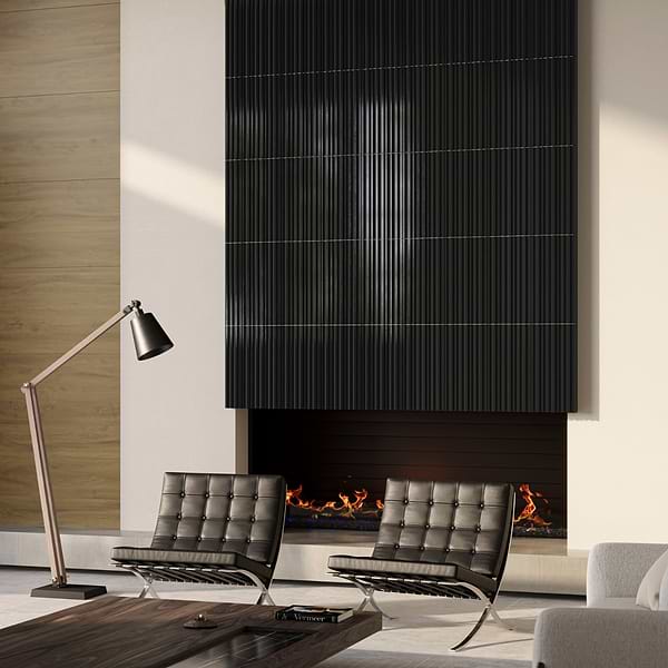 Stonework Barcode Black Jade 12x24 3D Polished Marble Tile