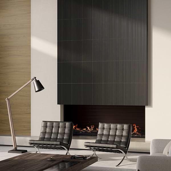 Stonework Peak Black Jade 12x24 3D Satin Marble Tile