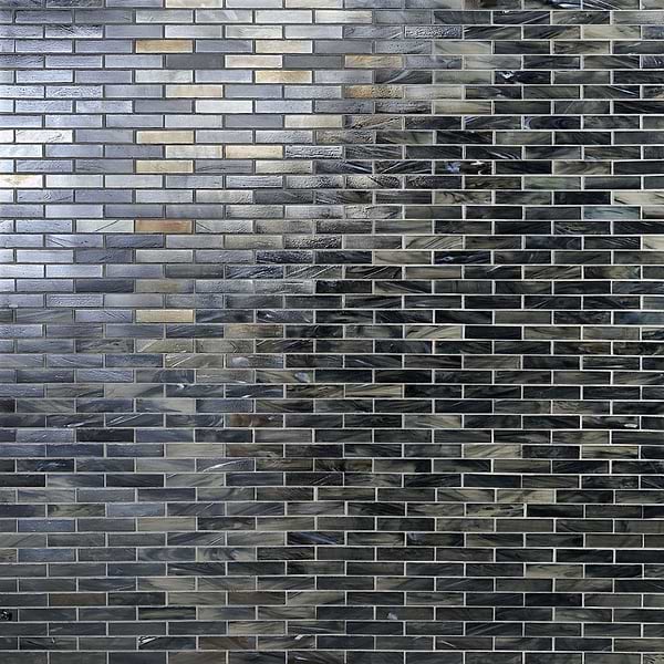 Artwater Iridescent Night Black 1x4 Polished Glass Mosaic Tile