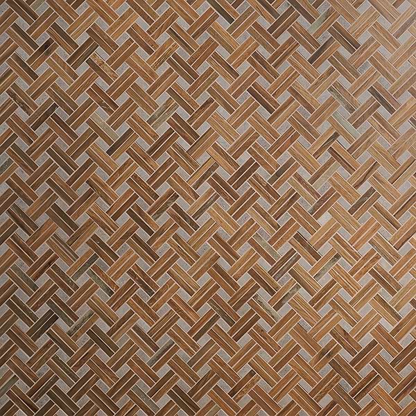 Eternal Basketweave Herringbone Oak Matte Porcelain Wood Look Mosaic Tile
